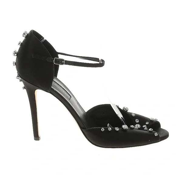 SJP by Sarah Jessica Parker Major 100mm Charcoal Satin Sandals - Picture 4 of 6